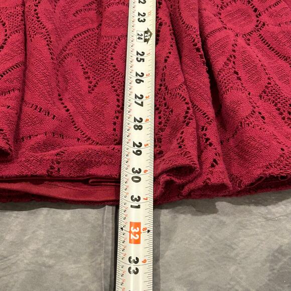 Womens Dress XS  Mini Fit & Flair Maroon Lace Floral  Floral Lauren Conrad - Picture 8 of 8